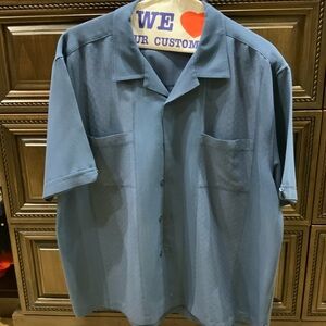 Men's Casual Blue Button Down Shirt